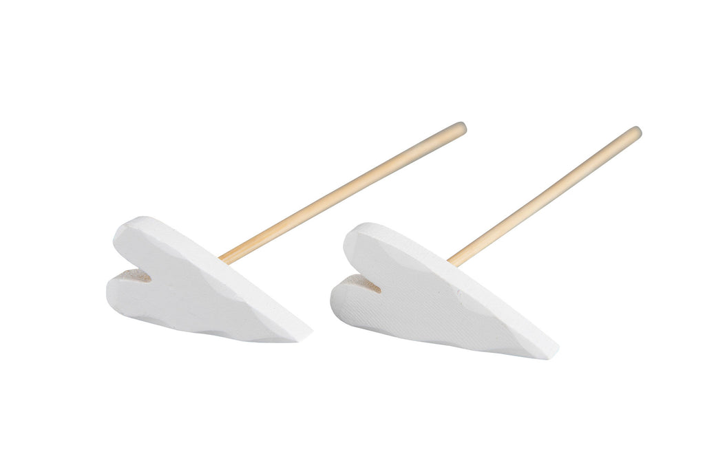 trähjärta vitt med stick